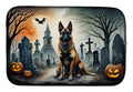 Belgian Malinois Spooky Halloween Dish Drying Mat Absorbent Dish Drying Mat Pad for Kitchen Counter Dish Drainer Mat for Countertop, 14 x 21", Multicolor