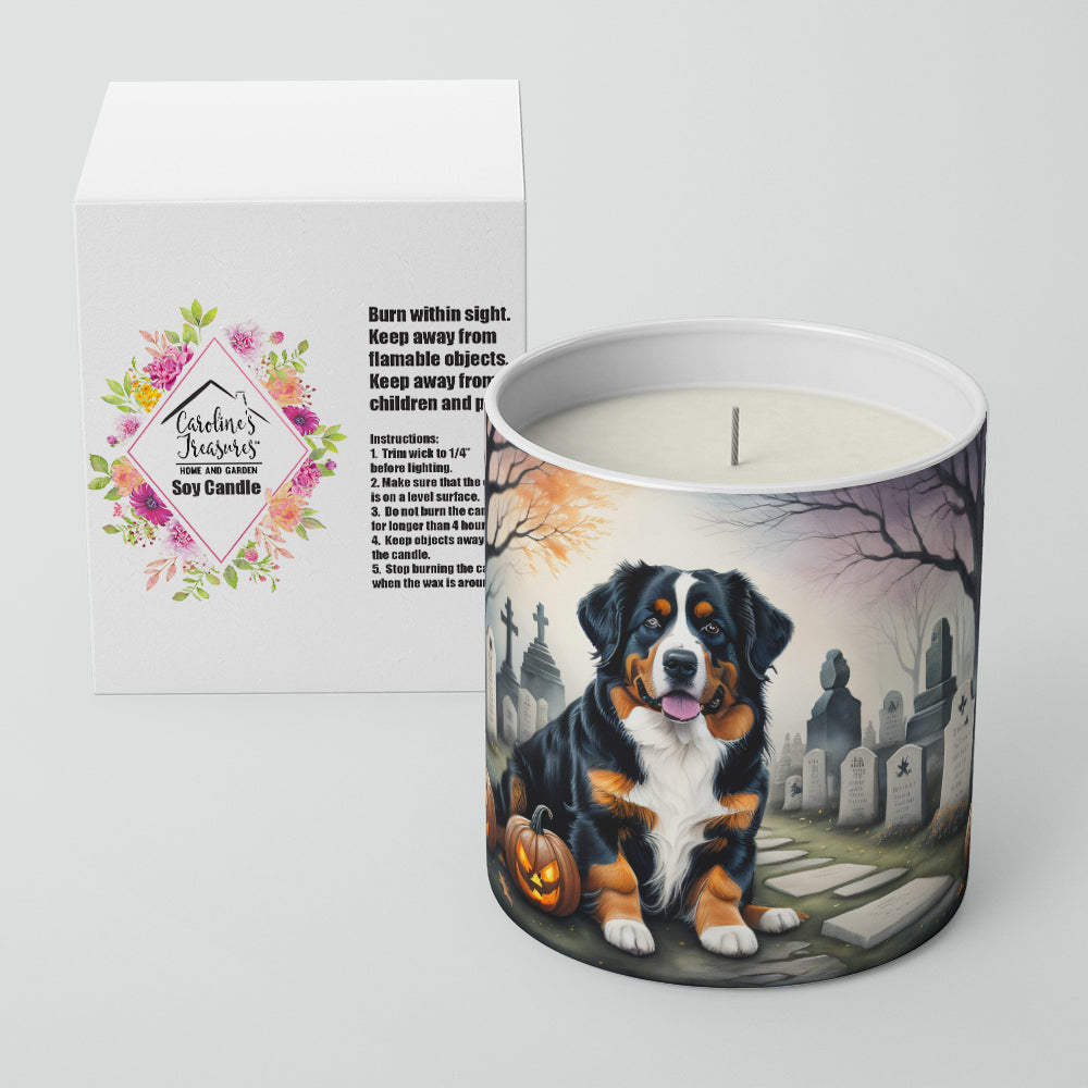 Bernese Mountain Dog Spooky Halloween Decorative Soy Candle Nature Soy Wax Essential Oil Home Decor Ideal for Bedroom Kitchen Bath Office Gift, 10 oz