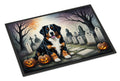 Bernese Mountain Dog Spooky Halloween Doormat Indoor Outdoor 18H X 27W Front Door Mat Rugs for Entryway, Non Slip Washable