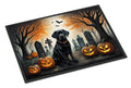 Black Labrador Retriever Spooky Halloween Doormat Indoor Outdoor 24H X 36W Front Door Mat Rugs for Entryway, Non Slip Washable Low Pile,