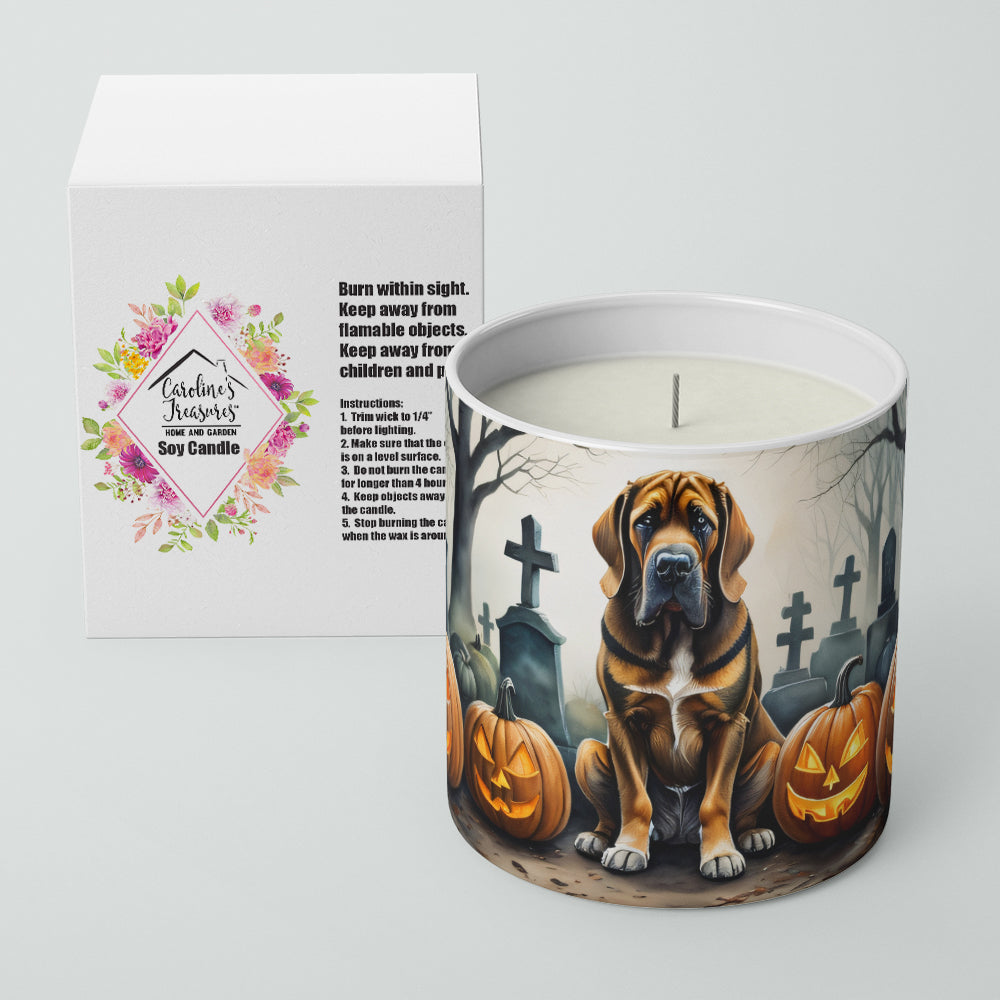 Bloodhound Spooky Halloween Decorative Soy Candle Nature Soy Wax Essential Oil Home Decor Ideal for Bedroom Kitchen Bath Office Gift, 10 oz