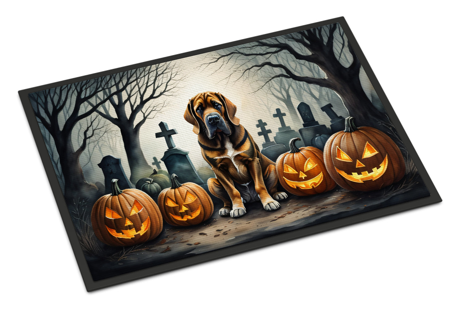 Bloodhound Spooky Halloween Doormat Indoor Outdoor 18H X 27W Front Door Mat Rugs for Entryway, Non Slip Washable
