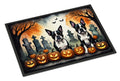 Boston Terrier Spooky Halloween Doormat Indoor Outdoor 24H X 36W Front Door Mat Rugs for Entryway, Non Slip Washable Low Pile,