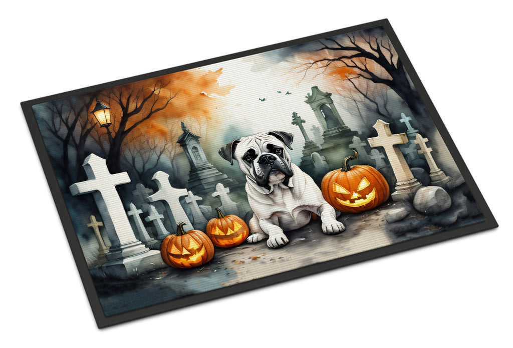 Boxer Spooky Halloween Doormat Indoor Outdoor 18H X 27W Front Door Mat Rugs for Entryway, Non Slip Washable