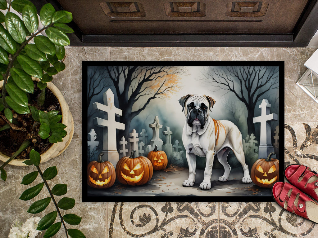 Boxer Spooky Halloween Doormat Indoor Outdoor 18H X 27W Front Door Mat Rugs for Entryway, Non Slip Washable