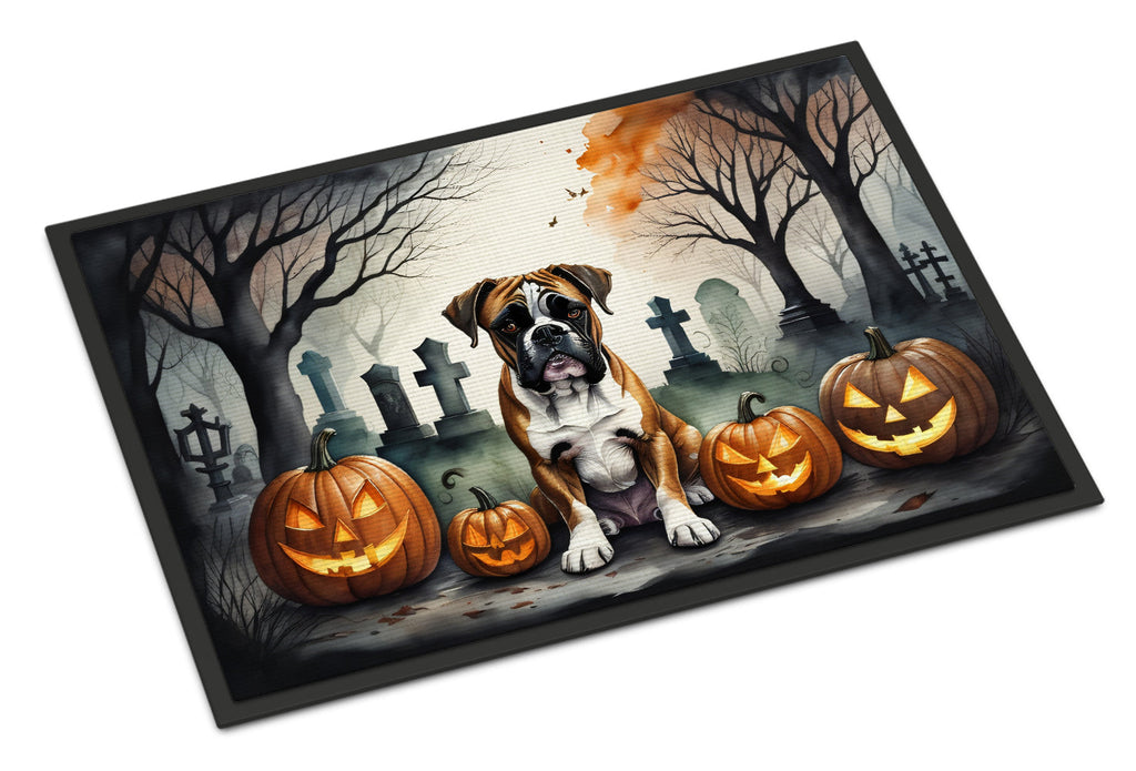 Boxer Spooky Halloween Doormat Indoor Outdoor 24H X 36W Front Door Mat Rugs for Entryway, Non Slip Washable Low Pile,