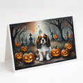 Cavalier Spaniel Spooky Halloween Greeting Cards Pack of 8 Blank Cards with Envelopes Whimsical A7 Size 5x7