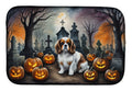 Cavalier Spaniel Spooky Halloween Dish Drying Mat Absorbent Dish Drying Mat Pad for Kitchen Counter Dish Drainer Mat for Countertop, 14 x 21", Multicolor