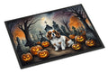 Cavalier Spaniel Spooky Halloween Doormat Indoor Outdoor 24H X 36W Front Door Mat Rugs for Entryway, Non Slip Washable Low Pile,