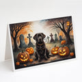 Chocolate Labrador Retriever Spooky Halloween Greeting Cards Pack of 8 Blank Cards with Envelopes Whimsical A7 Size 5x7