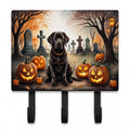 Chocolate Labrador Retriever Spooky Halloween Leash or Key Holder Wall Hooks, Coat Rack Wall Mount, for Hanging Keys, Towels, Aprons, Leashes