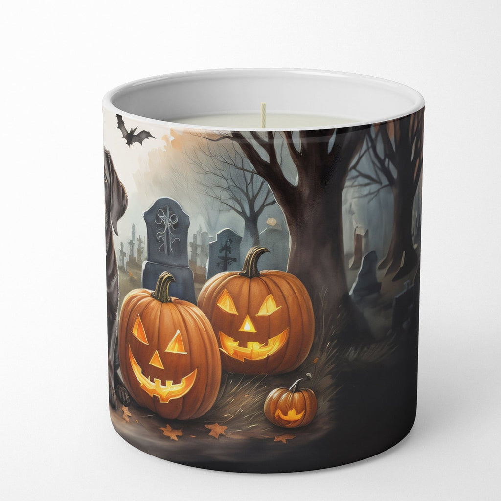Chocolate Labrador Retriever Spooky Halloween Decorative Soy Candle Nature Soy Wax Essential Oil Home Decor Ideal for Bedroom Kitchen Bath Office Gift, 10 oz