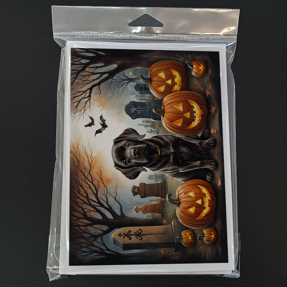 Chocolate Labrador Retriever Spooky Halloween Greeting Cards Pack of 8 Blank Cards with Envelopes Whimsical A7 Size 5x7