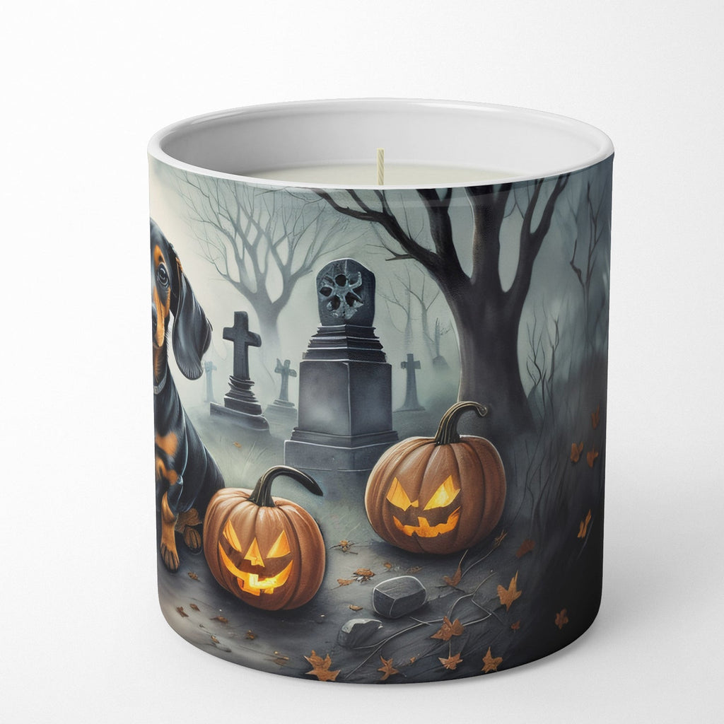 Dachshund Spooky Halloween Decorative Soy Candle Nature Soy Wax Essential Oil Home Decor Ideal for Bedroom Kitchen Bath Office Gift, 10 oz