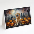 Golden Retriever Spooky Halloween Greeting Cards Pack of 8 Blank Cards with Envelopes Whimsical A7 Size 5x7