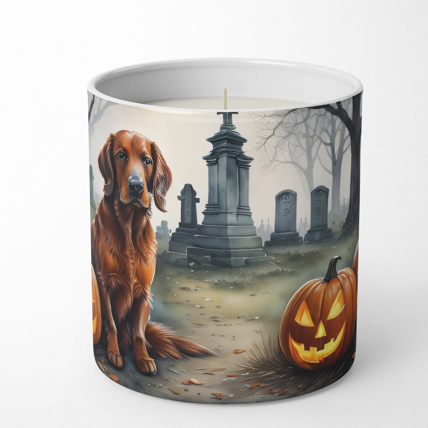 Irish Setter Spooky Halloween Decorative Soy Candle Nature Soy Wax Essential Oil Home Decor Ideal for Bedroom Kitchen Bath Office Gift, 10 oz