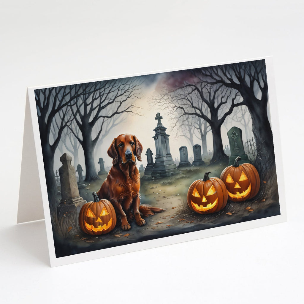 Irish Setter Spooky Halloween Greeting Cards Pack of 8 Blank Cards with Envelopes Whimsical A7 Size 5x7