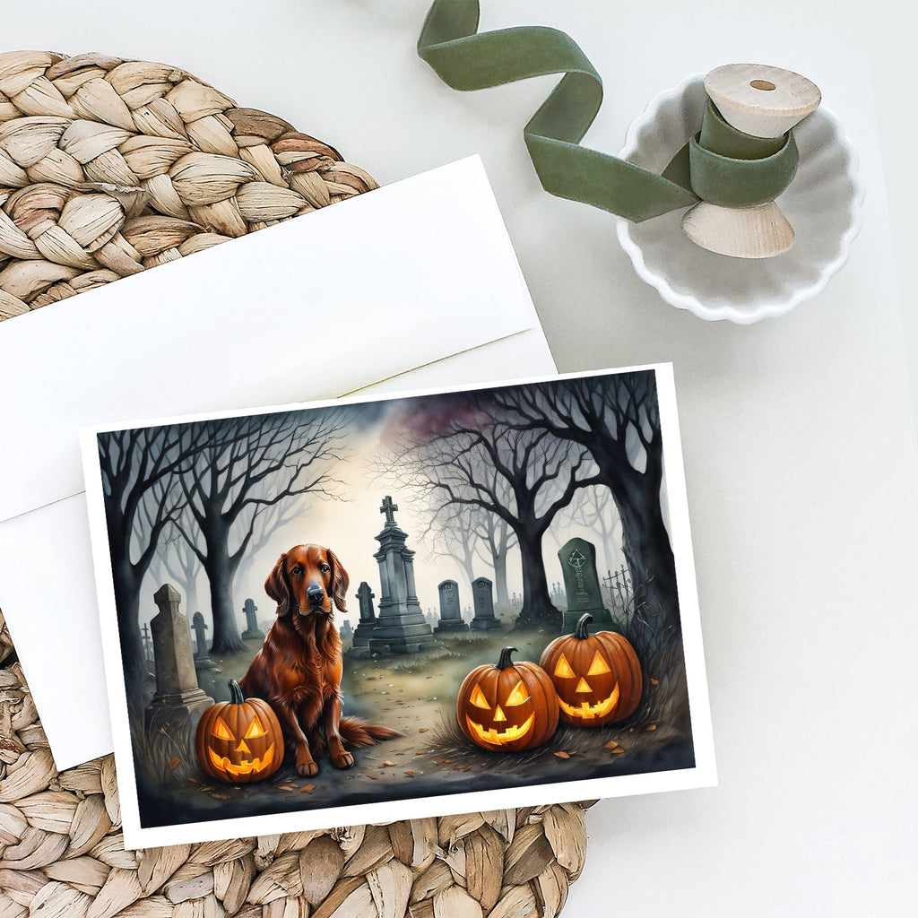 Irish Setter Spooky Halloween Greeting Cards Pack of 8 Blank Cards with Envelopes Whimsical A7 Size 5x7