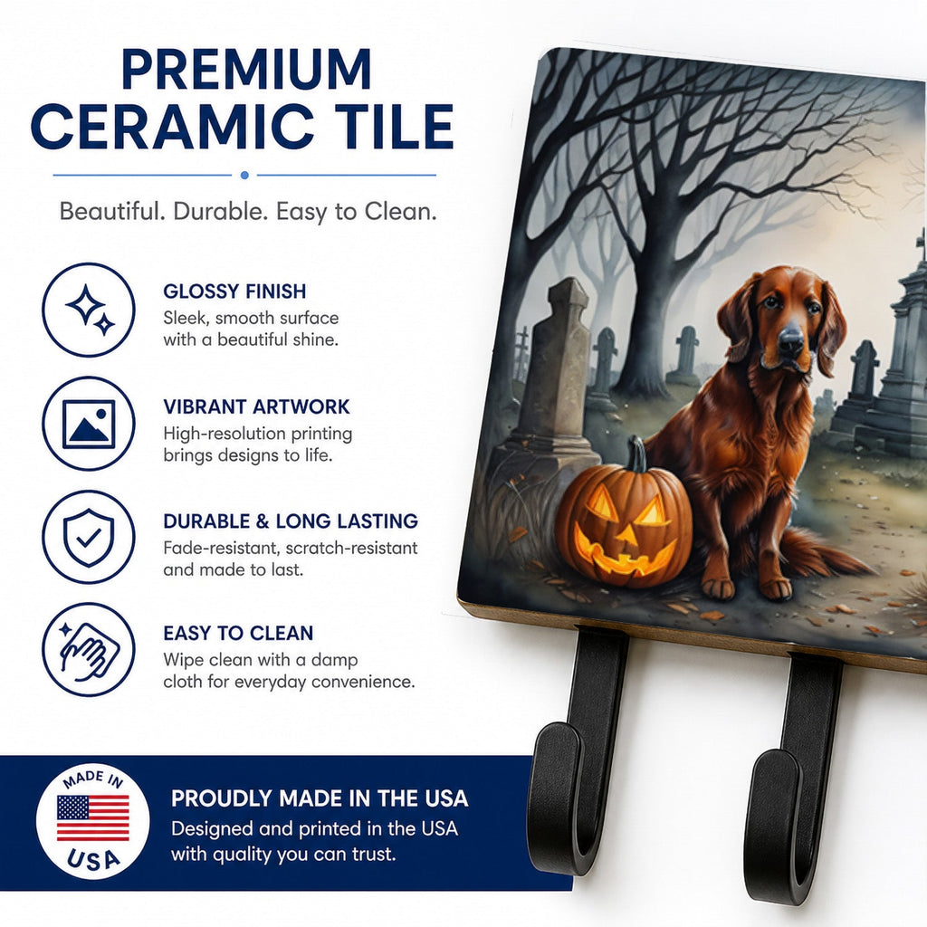 Irish Setter Spooky Halloween Leash or Key Holder Wall Hooks, Coat Rack Wall Mount, for Hanging Keys, Towels, Aprons, Leashes
