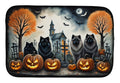 Keeshond Spooky Halloween Dish Drying Mat Absorbent Dish Drying Mat Pad for Kitchen Counter Dish Drainer Mat for Countertop, 14 x 21", Multicolor