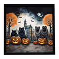 Keeshond Spooky Halloween Framed Metal Print Bathroom, Kitchen, Office, Home Decor Wall Art Ready to Hang, Square, 8X8