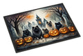 Keeshond Spooky Halloween Doormat Indoor Outdoor 18H X 27W Front Door Mat Rugs for Entryway, Non Slip Washable