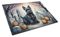 Scottish Terrier Spooky Halloween Cutting Board Tempered Glass Kitchen Cutting Surface, Heat Resistant Chopping, Non-Slip Feet, Food Prep & Serving