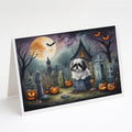 Shih Tzu Spooky Halloween Greeting Cards Pack of 8 Blank Cards with Envelopes Whimsical A7 Size 5x7