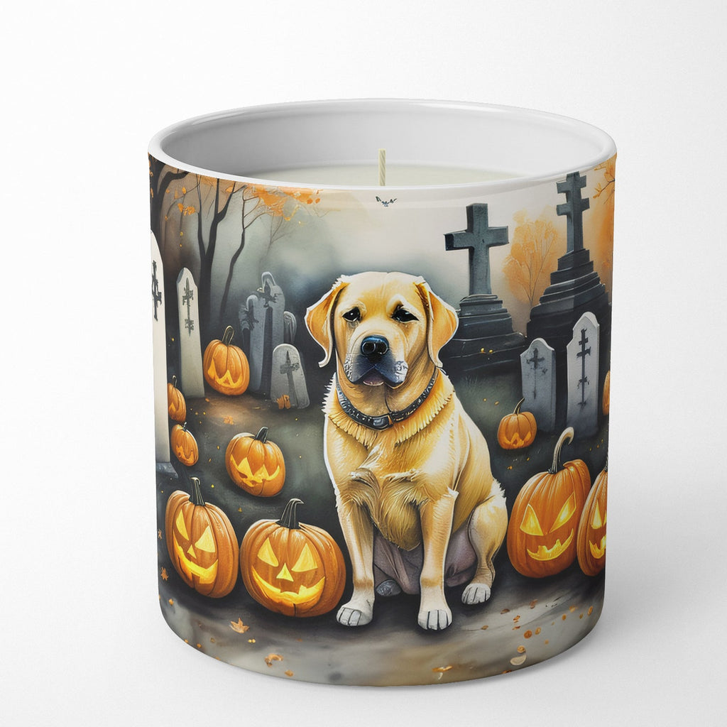 Yellow Labrador Retriever Spooky Halloween Decorative Soy Candle Nature Soy Wax Essential Oil Home Decor Ideal for Bedroom Kitchen Bath Office Gift, 10 oz