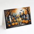 Yellow Labrador Retriever Spooky Halloween Greeting Cards Pack of 8 Blank Cards with Envelopes Whimsical A7 Size 5x7