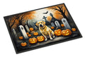 Yellow Labrador Retriever Spooky Halloween Doormat Indoor Outdoor 24H X 36W Front Door Mat Rugs for Entryway, Non Slip Washable Low Pile,
