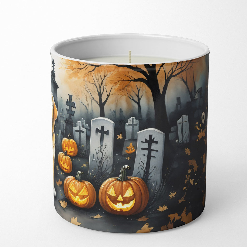 Yellow Labrador Retriever Spooky Halloween Decorative Soy Candle Nature Soy Wax Essential Oil Home Decor Ideal for Bedroom Kitchen Bath Office Gift, 10 oz