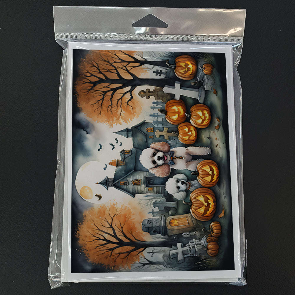 Poodle Spooky Halloween Greeting Cards Pack of 8 Blank Cards with Envelopes Whimsical A7 Size 5x7