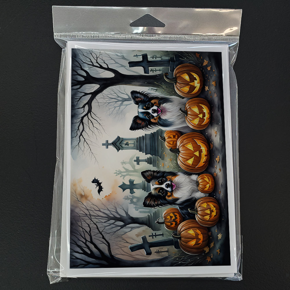 Papillon Spooky Halloween Greeting Cards Pack of 8 Blank Cards with Envelopes Whimsical A7 Size 5x7