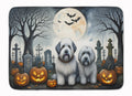 Old English Sheepdog Spooky Halloween Memory Foam Kitchen Mat Machine Washable Anti-Fatigue Cushion Comfort Bath or Kitchen Rug
