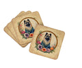 Keeshond and Flowers Foam Coasters Set of 4 Cup Coasters for Indoor Outdoor, Tabletop Protection, Anti Slip, Mouse pad Material