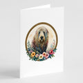 Komondor and Flowers Greeting Cards Pack of 8 Blank Cards with Envelopes Whimsical A7 Size 5x7