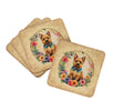 Norwich Terrier and Flowers Foam Coasters Set of 4 Cup Coasters for Indoor Outdoor, Tabletop Protection, Anti Slip, Mouse pad Material
