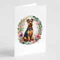 Welsh Terrier and Flowers Greeting Cards Pack of 8 Blank Cards with Envelopes Whimsical A7 Size 5x7