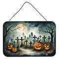 Graveyard Spooky Halloween Wall or Door Hanging Prints Aluminum Metal Sign Kitchen Wall Bar Bathroom Plaque Home Decor, 8HX12W, Multicolor