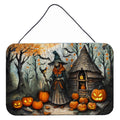 Slavic Witch Spooky Halloween Wall or Door Hanging Prints Aluminum Metal Sign Kitchen Wall Bar Bathroom Plaque Home Decor, 8HX12W, Multicolor