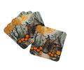 Slavic Witch Spooky Halloween Foam Coasters Set of 4 Cup Coasters for Indoor Outdoor, Tabletop Protection, Anti Slip, Mouse pad Material