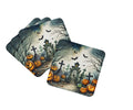 Graveyard Spooky Halloween Foam Coasters Set of 4 Cup Coasters for Indoor Outdoor, Tabletop Protection, Anti Slip, Mouse pad Material