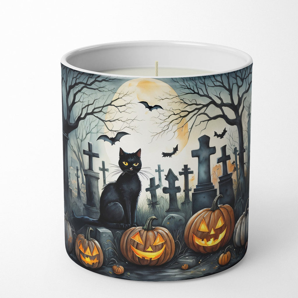 Black Cat Spooky Halloween Decorative Soy Candle Nature Soy Wax Essential Oil Home Decor Ideal for Bedroom Kitchen Bath Office Gift, 10 oz