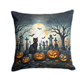 Black Cat Spooky Halloween Decorative Throw Pillow 14x14 Indoor Outdoor Accent Cushion, Fabric Cover with Insert for Sofa, Bed, Porch & Living Room
