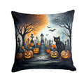 Black Cat Spooky Halloween Decorative Throw Pillow 18x18 Indoor Outdoor Accent Cushion, Fabric Cover with Insert for Sofa, Bed, Porch & Living Room