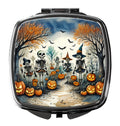 Calacas Skeletons Spooky Halloween Compact Mirror Decorative Travel Makeup Mirror for Women Girls Gifts Pocket Makeup Mirror Folding Handheld