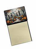Calacas Skeletons Spooky Halloween Watercolor Sticky Note Holder Refillable Dispenser Desk Accessory 3x3 Pad Gift