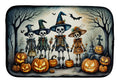 Calacas Skeletons Spooky Halloween Dish Drying Mat Absorbent Dish Drying Mat Pad for Kitchen Counter Dish Drainer Mat for Countertop, 14 x 21", Multicolor