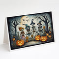 Calacas Skeletons Spooky Halloween Greeting Cards Pack of 8 Blank Cards with Envelopes Whimsical A7 Size 5x7